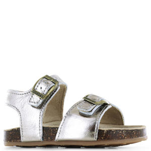 leren sandalen zilver