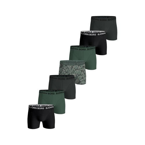 Björn Borg boxershort - set van 7 groen /zwart Jongens Stretchkatoen Blad - maat 158-164 afbeelding