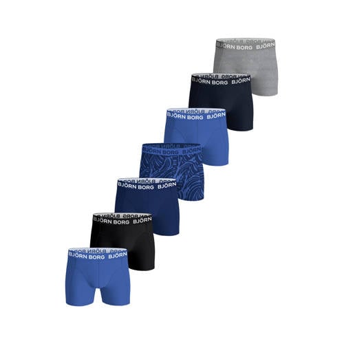 Björn Borg boxershort - set van 7 blauw / zwart / grijs Multi Jongens Stretchkatoen - maat 134-140 afbeelding