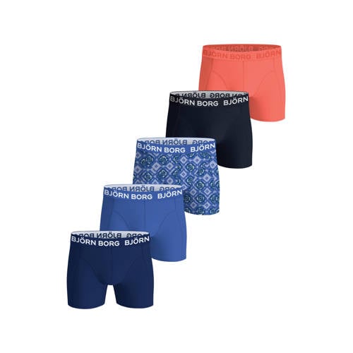 Björn Borg boxershort - set van 5 blauw / koraal / zwart Multi Jongens Stretchkatoen - maat 158-164 afbeelding
