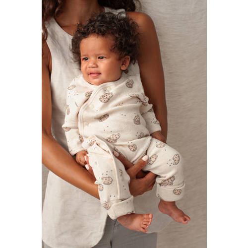 Feetje geschenkset boxpak + muts cookies ecru Jongens/Meisjes Stretchkatoen Ronde hals