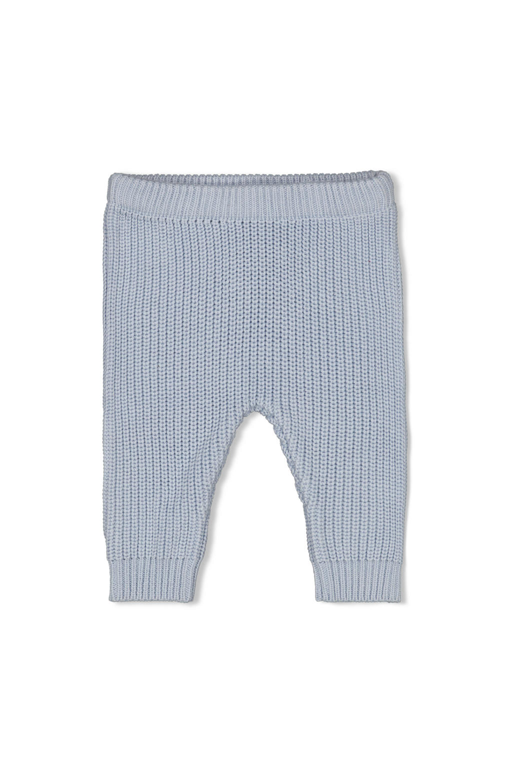 Lichtblauwe jongens Feetje grof gebreide babybroek The Magic is in You met regular fit en regular waist
