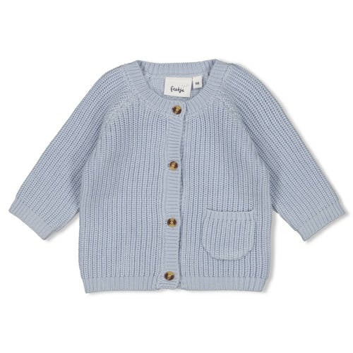 Feetje grofgebreid vest The Magic is in You lichtblauw Jongens Viscose Ronde hals