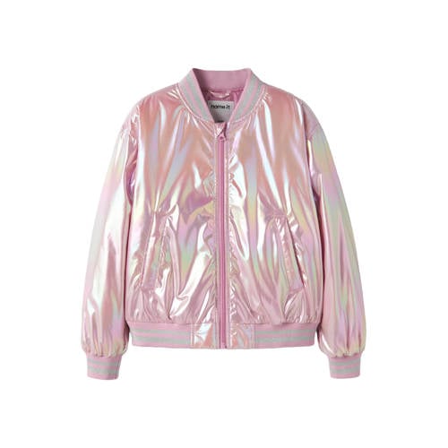 NAME IT KIDS bomberjack roze Jas Meisjes Polyester Ronde hals - maat 152 afbeelding