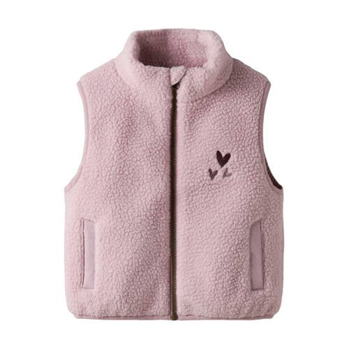 NAME IT MINI teddy jas lila Bodywarmer Paars Backprint
