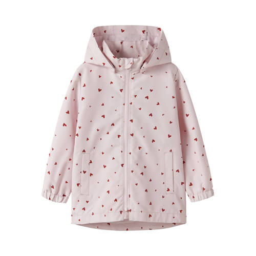 NAME IT MINI tussenjas lichtroze Meisjes Polyester Capuchon Hartjes - maat 104 afbeelding