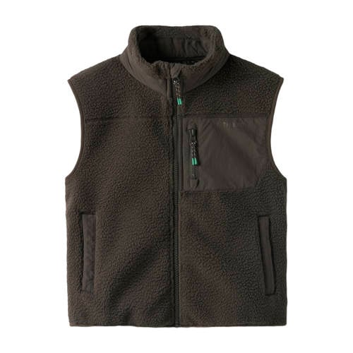 NAME IT KIDS teddy jas donkerbruin Bodywarmer Effen
