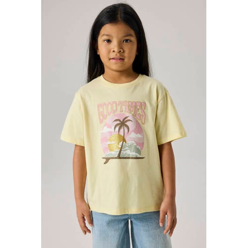 NAME IT KIDS T-shirt geel Meisjes Katoen Ronde hals Printopdruk - maat 116 afbeelding