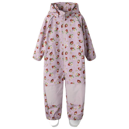 NAME IT MINI softshell buitenspeelpak NMFALFA roze/rood Jas Meisjes Polyester Ronde hals