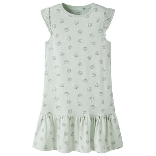 NAME IT KIDS A-lijn jurk lichtblauw Meisjes Katoen Ronde hals All over print - maat 116 afbeelding