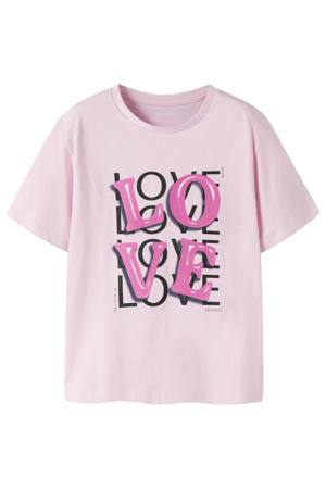 T-shirt met backprint lichtroze