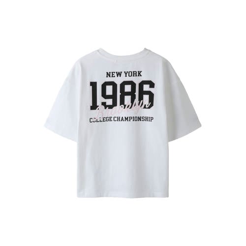 NAME IT KIDS T-shirt met backprint wit Meisjes Katoen Ronde hals Backprint - maat 116 afbeelding