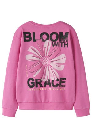 sweater met backprint roze
