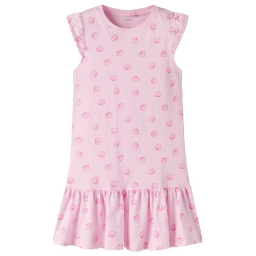 NAME IT KIDS A-lijn jurk roze Meisjes Katoen Ronde hals All over print - maat 122 afbeelding
