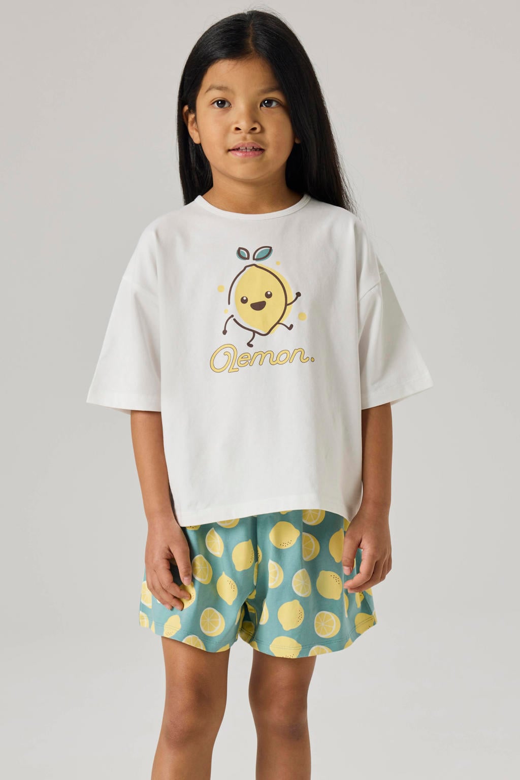 NAME IT KIDS shortama blauw/geel/wit