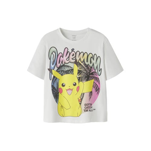 NAME IT KIDS Pokemon T-shirt wit Meisjes Stretchkatoen Ronde hals Printopdruk - maat 146/152 afbeelding