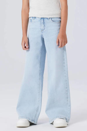 wide leg jeans light blue denim