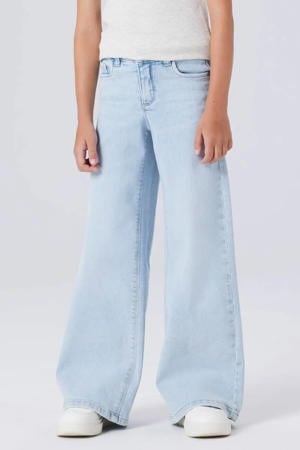 wide leg jeans light blue denim