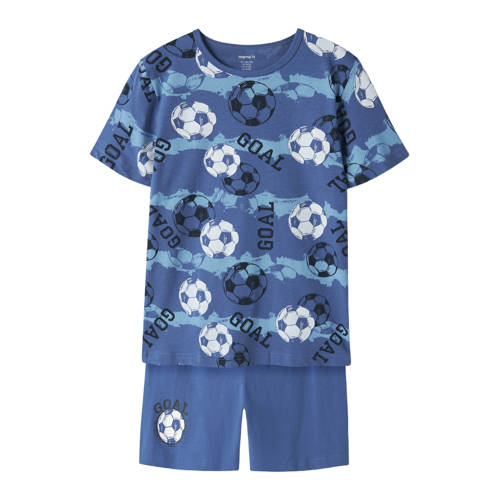 NAME IT KIDS shortama blauw Jongens Stretchkatoen Ronde hals All over print - maat 86/92 afbeelding