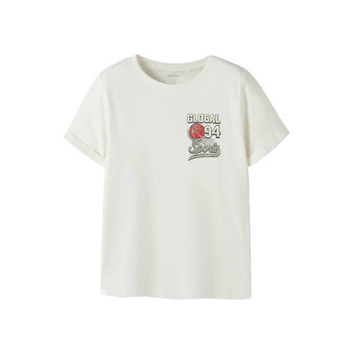 NAME IT KIDS T-shirt wit Jongens Stretchkatoen Ronde hals Printopdruk - maat 116 afbeelding