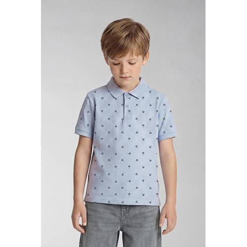 NAME IT KIDS polo lichtblauw Jongens Stretchkatoen Polokraag All over print - maat 158/164 afbeelding