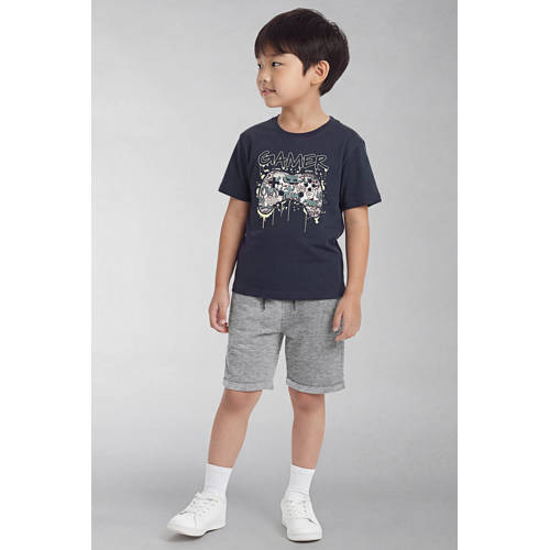 NAME IT KIDS T-shirt donkerblauw Jongens Katoen Ronde hals Printopdruk - maat 122/128 afbeelding