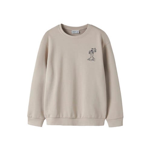 NAME IT KIDS sweater zand Beige Printopdruk - maat 116 afbeelding