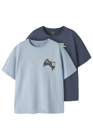 T-shirt - donkerblauw (set van 2)