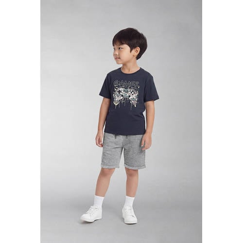 NAME IT KIDS regular sweatshort grijs melange Korte broek Effen - maat 140 afbeelding