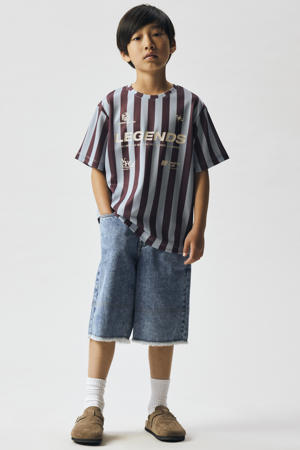gestreepte T-shirt paars