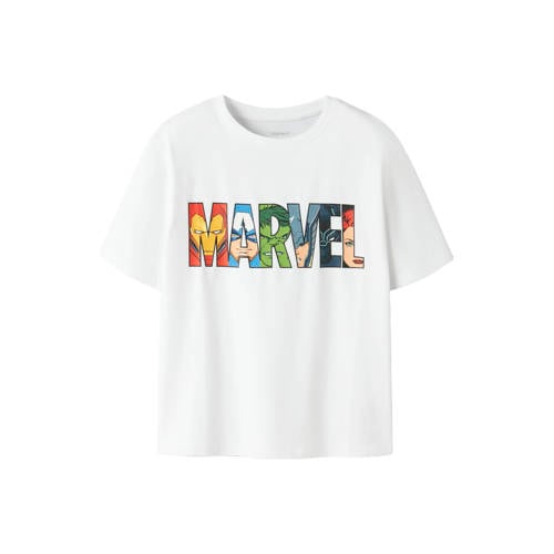 NAME IT KIDS Marvel T-shirt met backprint wit Jongens Stretchkatoen Ronde hals - maat 134/140 afbeelding