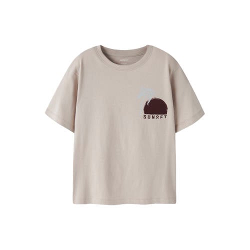 NAME IT KIDS T-shirt Grijs Jongens Katoen Ronde hals Backprint - maat 122/128 afbeelding