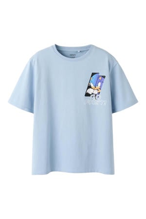 T-shirt met backprint blauw