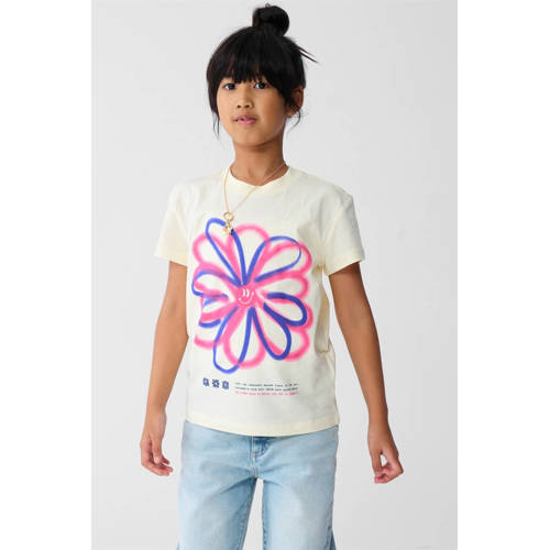 Shoeby T-shirt geel Meisjes Katoen Ronde hals Printopdruk - maat 110/116 afbeelding