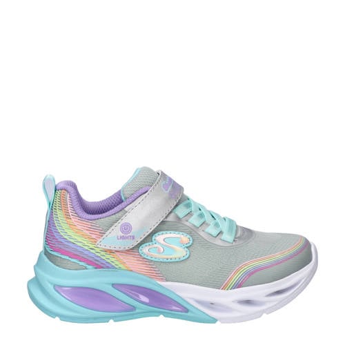 Skechers Cosmic Glow sneakers met lichtjes multicolor Meisjes Textiel - maat 28 - glitter afbeelding