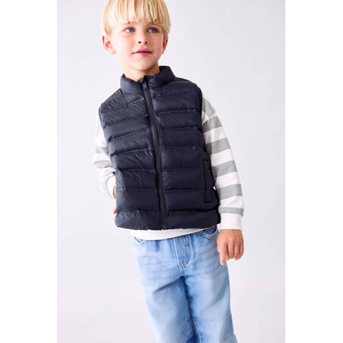 Mango Kids bomberjack marineblauw Bodywarmer Jongens Polyamide Opstaande kraag - maat 104 afbeelding