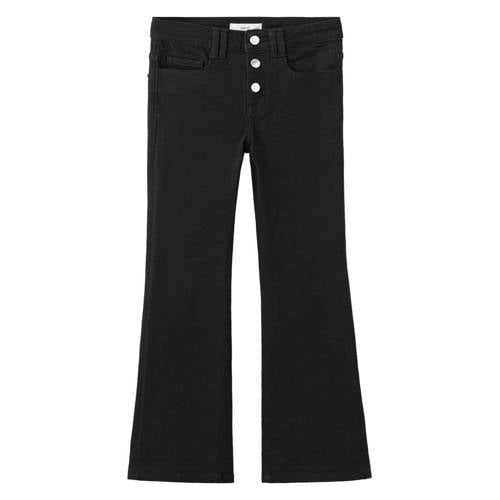 Mango Kids flared jeans zwart Meisjes Denim Effen - maat 146 afbeelding