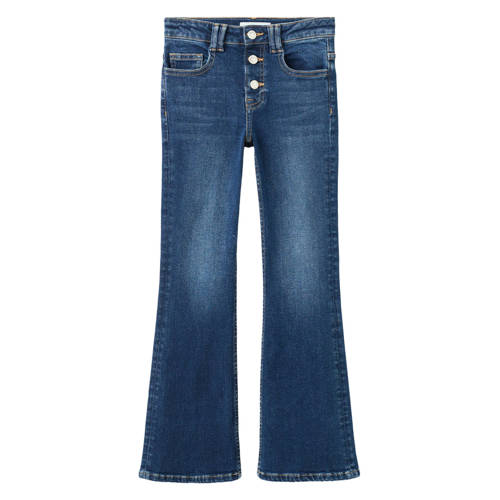 Mango Kids flared jeans medium blue denim Blauw Effen - maat 164 afbeelding