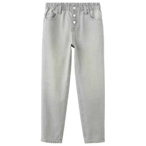 Mango Kids barrel jeans grey denim Grijs Effen - maat 134 afbeelding