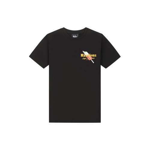 Malelions T-shirt met backprint zwart Jongens Stretchkatoen Ronde hals - maat 164 afbeelding