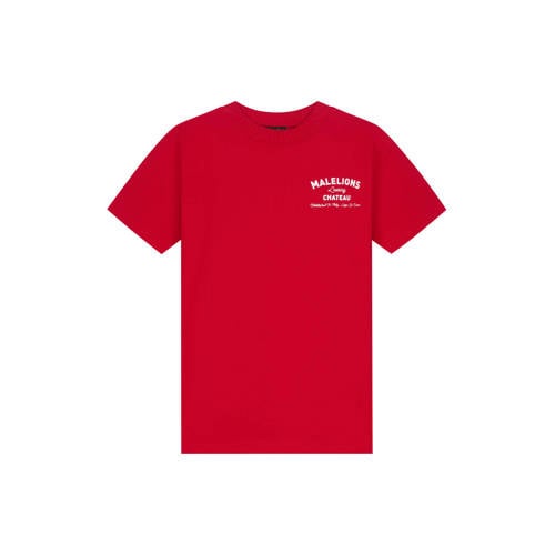 Malelions T-shirt met backprint rood Jongens Katoen Ronde hals Backprint - maat 176 afbeelding
