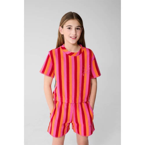Shoeby T-shirt roze Meisjes Katoen Ronde hals Logo - maat 134/140 afbeelding