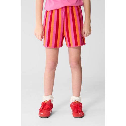 Shoeby regular high waist casual short roze met textuur Korte broek Meisjes Katoen - maat 98/104 afbeelding