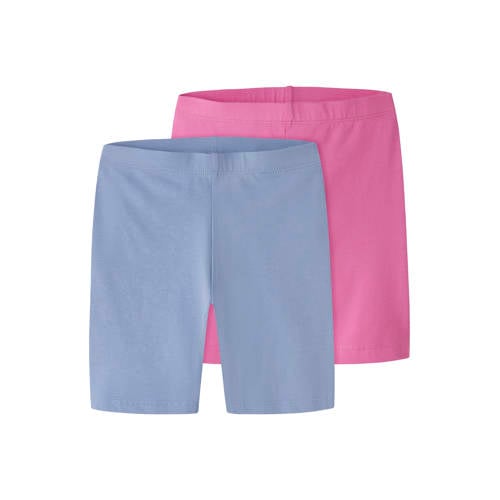 NAME IT KIDS biker short - set van 2 roze/lichtblauw Korte broek Meisjes Stretchkatoen - maat 98/104 afbeelding