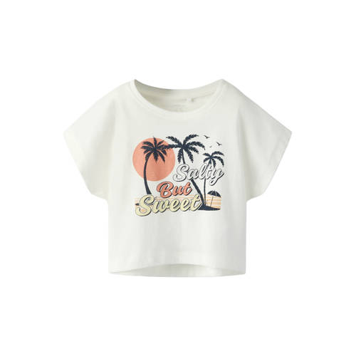 NAME IT KIDS T-shirt wit Meisjes Katoen Ronde hals Printopdruk - maat 146/152 afbeelding