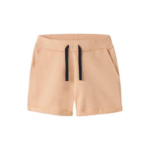 NAME IT KIDS regular sweatshort lichtoranje Effen - maat 128 afbeelding