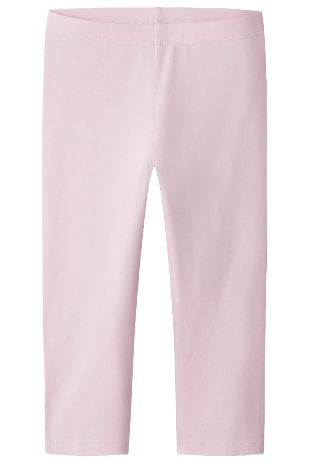 Lichtroze meisjes NAME IT KIDS capri legging van stretchkatoen met regular fit, regular waist en effen