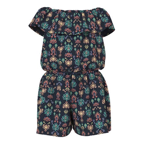 NAME IT KIDS playsuit Blauw Meisjes Polyester Boothals All over print