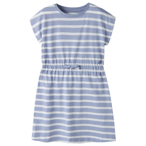 NAME IT KIDS gestreepte zomerjurk lila Paars Meisjes Katoen Ronde hals - maat 134 afbeelding