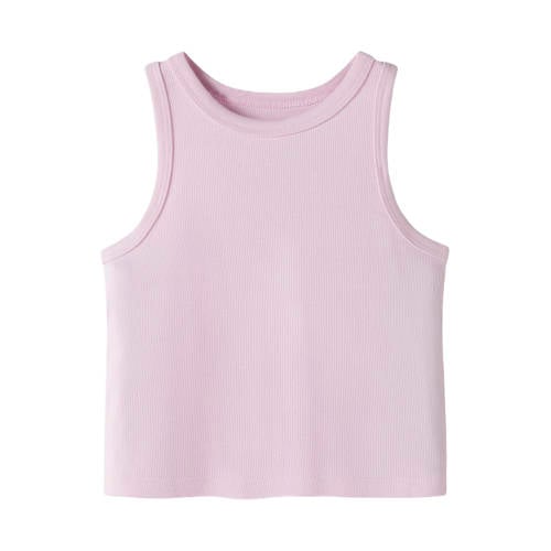 NAME IT KIDS mouwloze top lichtroze Meisjes Katoen Ronde hals Effen - maat 116 afbeelding